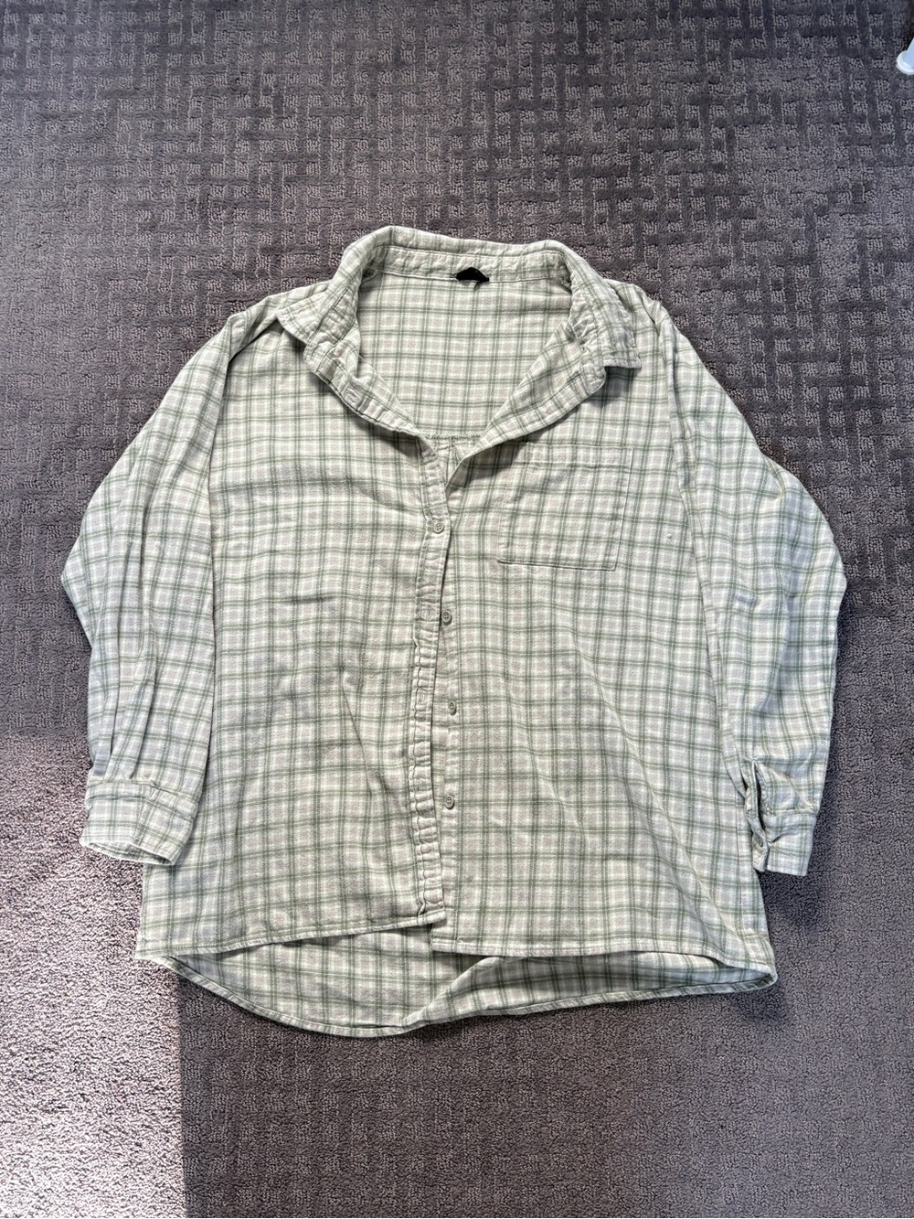 Cotton On Light Green Plaid Casual Button-Down Shirt